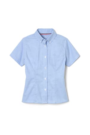 front view of  Short Sleeve Fitted Oxford Shirt (Feminine Fit)