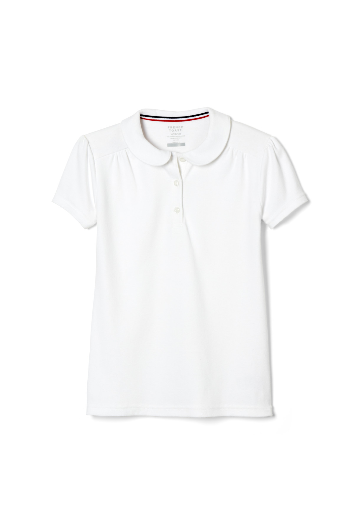 Girls Short Sleeve Peter Pan Polo - French Toast