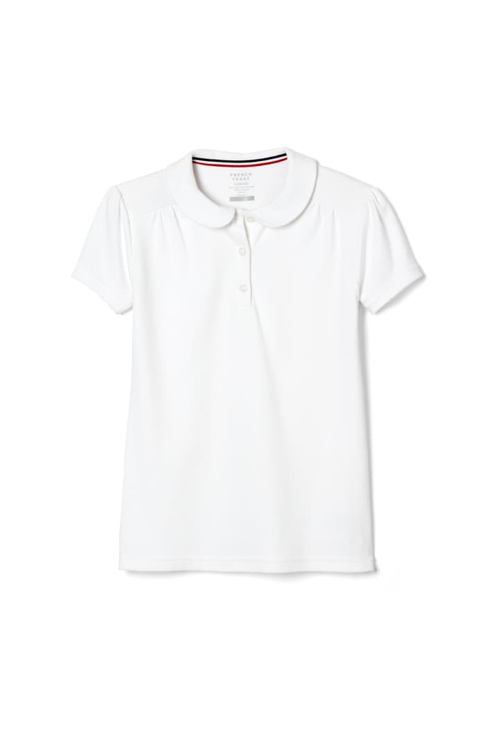 Front view of Short Sleeve Interlock Polo with Peter Pan Collar 