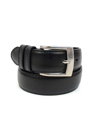 Adult black leather belt of  Genuine Leather Dressy Belt