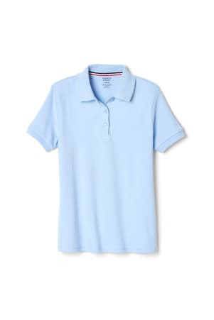 front view of  3-Pack Short Sleeve Interlock Polo with Picot Collar (Feminine Fit)