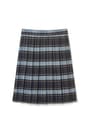 front view of  At The Knee Plaid Pleated Skirt opens large image - 1 of 2