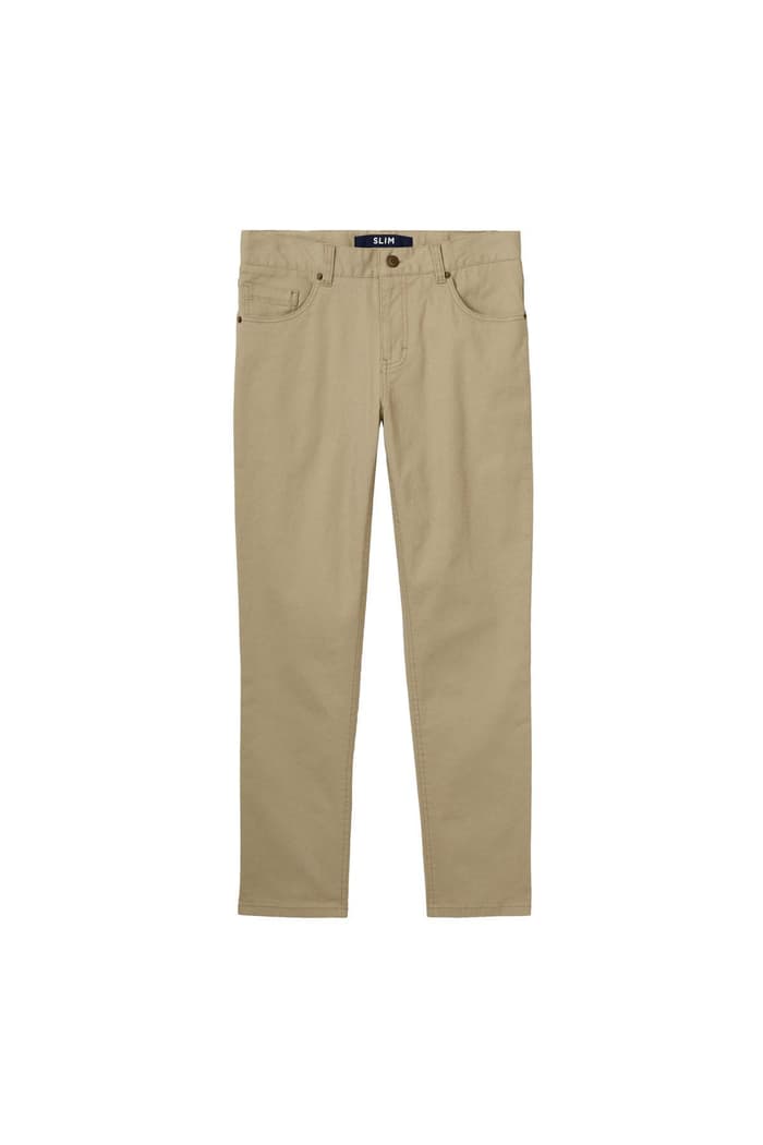 front view of  Slim Fit Taper Leg Stretch Twill 5-Pocket Pant