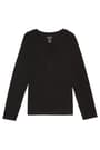 front view of  Long Sleeve Shirred Crewneck Tee opens large image - 1 of 1