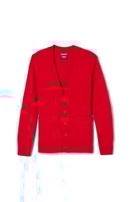 Front laydown of  Anti-Pill V-Neck Cardigan Sweater - FINAL SALE