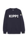 Front view of KIPP Crewneck fleece sweatshirt