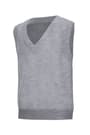 front view of  Gray V-Neck Sweater Vest opens large image - 1 of 1