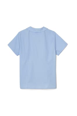 back view of  Short Sleeve Modern Peter Pan Blouse