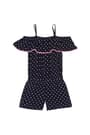 front view of  Short Sleeve Ruffle Top Romper opens large image - 1 of 1
