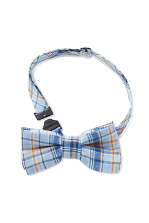 detail view of break-away closure of  NEW Plaid Adjustable Bow Tie