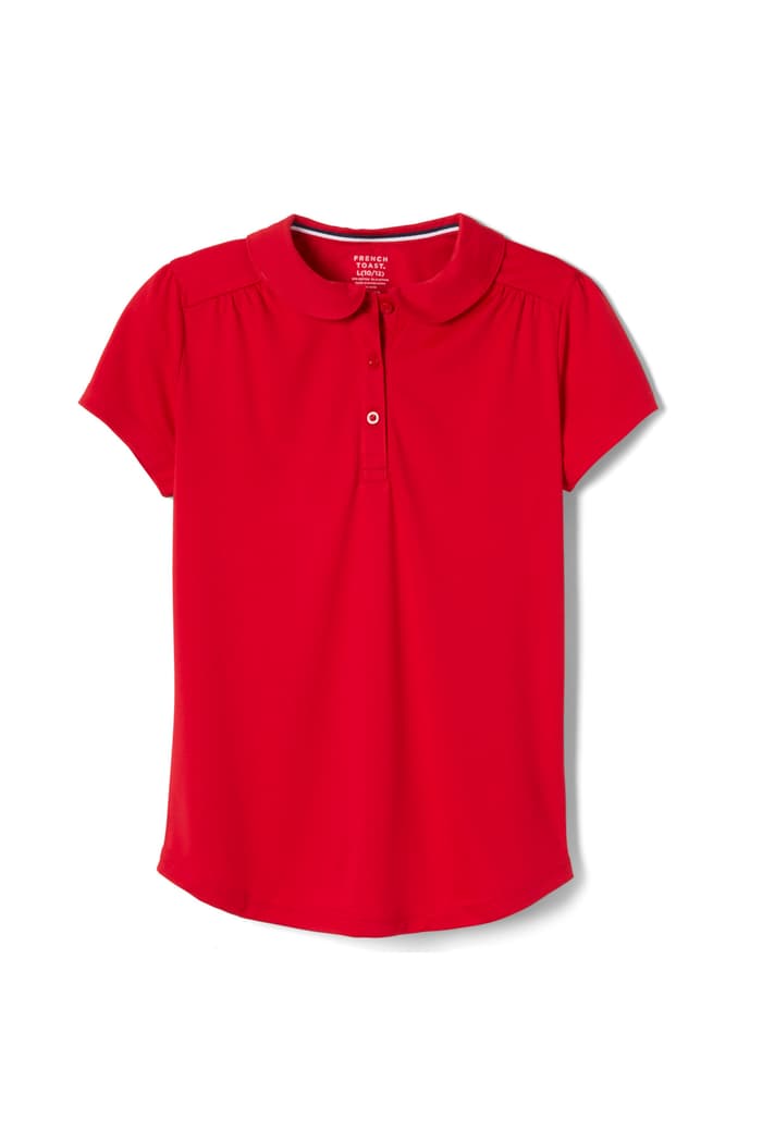 Front view of Short Sleeve Performance Polo with Peter Pan Collar 