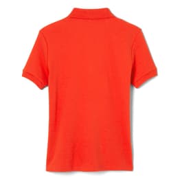 back view of  Girls Short Sleeve Interlock Polo - FINAL SALE