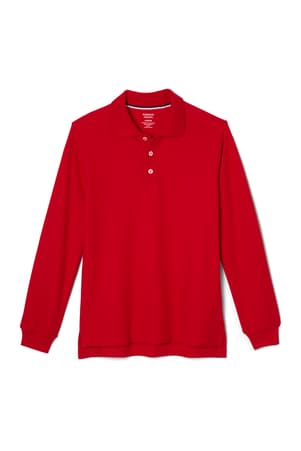 front view of  3-Pack Long Sleeve Pique Polo