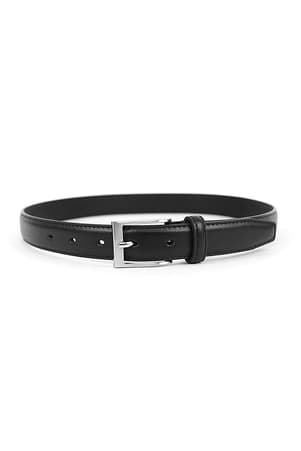 Youth black leather belt of  Genuine Leather Dressy Belt