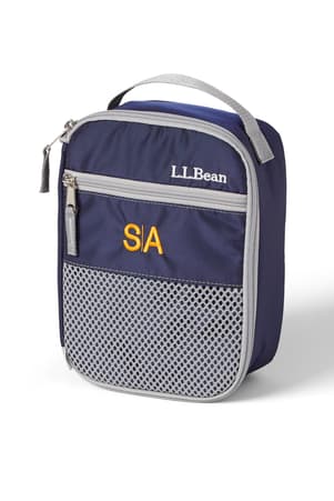 side view of  L.L. Bean Lunch Box with Success Academy Logo