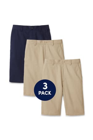3 pack of boys&#39; pull-on twill short of  3-Pack Boys' Pull-On Twill Short