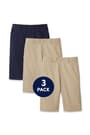 Boys&#39; pull-on shorts. 3 pack of  3-Pack Boys' Pull-On Twill Short opens large image - 1 of 3