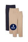 Boys&#39; pull-on pants. 3 pack of  3-Pack Boys' Pull-On Relaxed Fit Stretch Twill Pant opens large image - 1 of 3