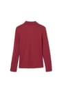 Back View of Long Sleeve Fitted Interlock Polo with Picot Collar (Feminine Fit)  - 2 of 4