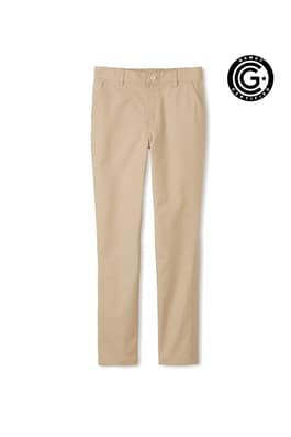 front view of  Girls' Adaptive Twill Straight Leg Pant
