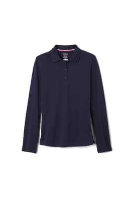 front view of  5-Pack Long Sleeve Fitted Stretch Pique Polo (Feminine Fit)