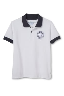 front view of  Short Sleeve Polo With Color Block Collar