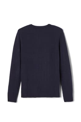back view of  Pullover V-Neck Sweater with Success Academy Logo