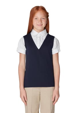front on figure view of  Short Sleeve 2-in-1  Vest
