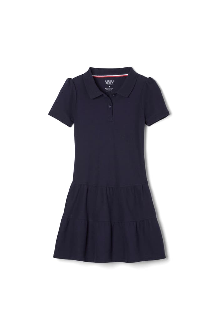 Front view of Ruffled Pique Polo Dress 