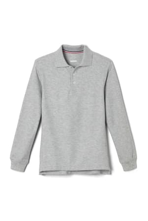 front view of  3-Pack Long Sleeve Pique Polo