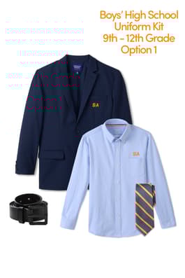 Flat Product Image of Success Academy High School Boys Scholar Kit of  Boys' High School Uniform Kit 9th-12th Grade Option 1