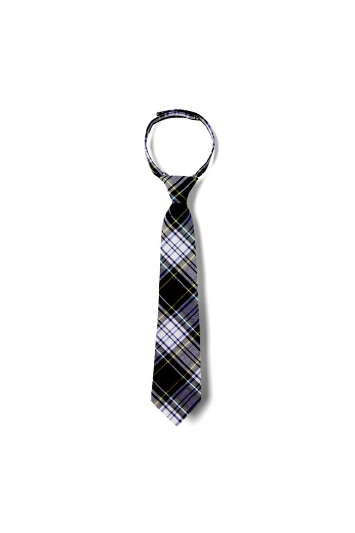 Front view of Adjustable Plaid Tie 