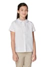 Complete front view of Short Sleeve Modern Peter Pan Blouse opens large image - 3 of 4
