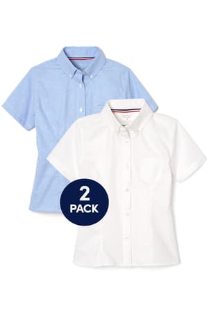  of 2-Pack Short Sleeve Oxford Blouse 