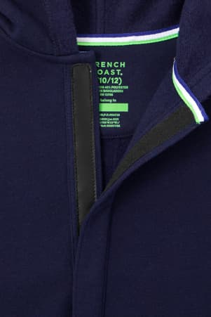 detail view of front closure of  Adaptive Fleece Hoodie
