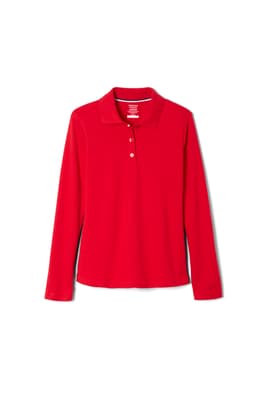  of Long Sleeve Fitted Interlock Polo with Picot Collar (Feminine Fit) 