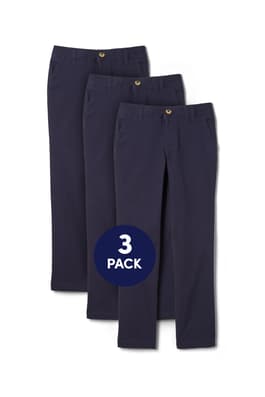  of 3-Pack Girls' Straight Fit Stretch Twill Pant 