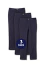 Front view of 3-Pack Girls' Straight Fit Stretch Twill Pant  - 1 of 3