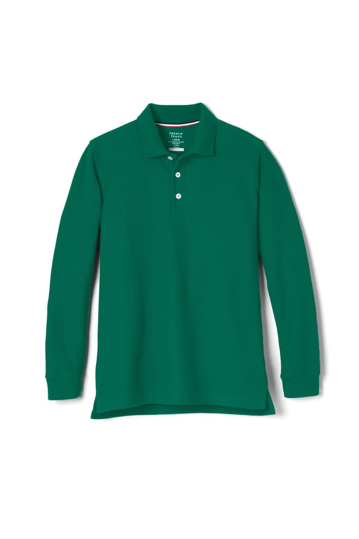 Front view of Long Sleeve Piqué Polo 