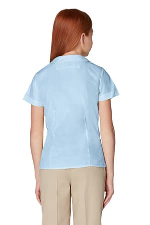 back on figure view of  Short Sleeve Modern Peter Pan Blouse