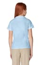 back on figure view of  Short Sleeve Modern Peter Pan Blouse opens large image - 4 of 4