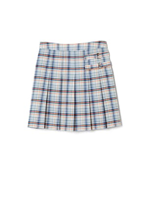 front view of  Plaid Two-Tab Skort