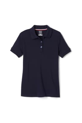 front view of  5-Pack Short Sleeve Interlock Polo with Picot Collar (Feminine Fit)