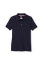 Back View of 5-Pack Short Sleeve Interlock Polo with Picot Collar (Feminine Fit) opens large image - 2 of 5