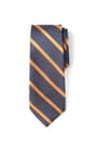 front view of  Navy with Orange Stripes 58" Tie opens large image - 1 of 1