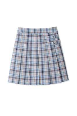 front view of  Plaid Two-Tab Skort