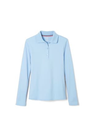  of Long Sleeve Fitted Interlock Polo with Picot Collar (Feminine Fit) 