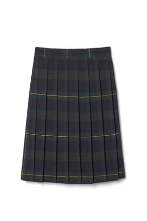  of Below The Knee Plaid Pleated Skirt 