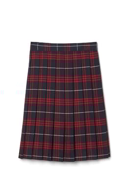  of Below The Knee Plaid Pleated Skirt 