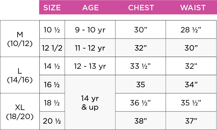 Girls Size Chart - Customer Service | French Toast - French Toast